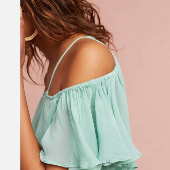 ANTHROPOLOGIE Maeve Off The Shoulder Mini Dress - Picture 5 of 5